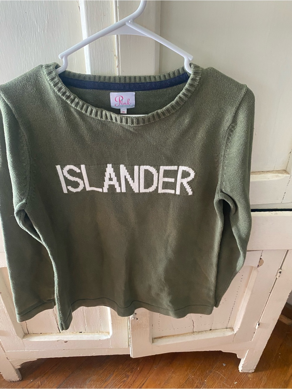 PINK pineapple Olive Green 'Islander' Crewneck Sweater